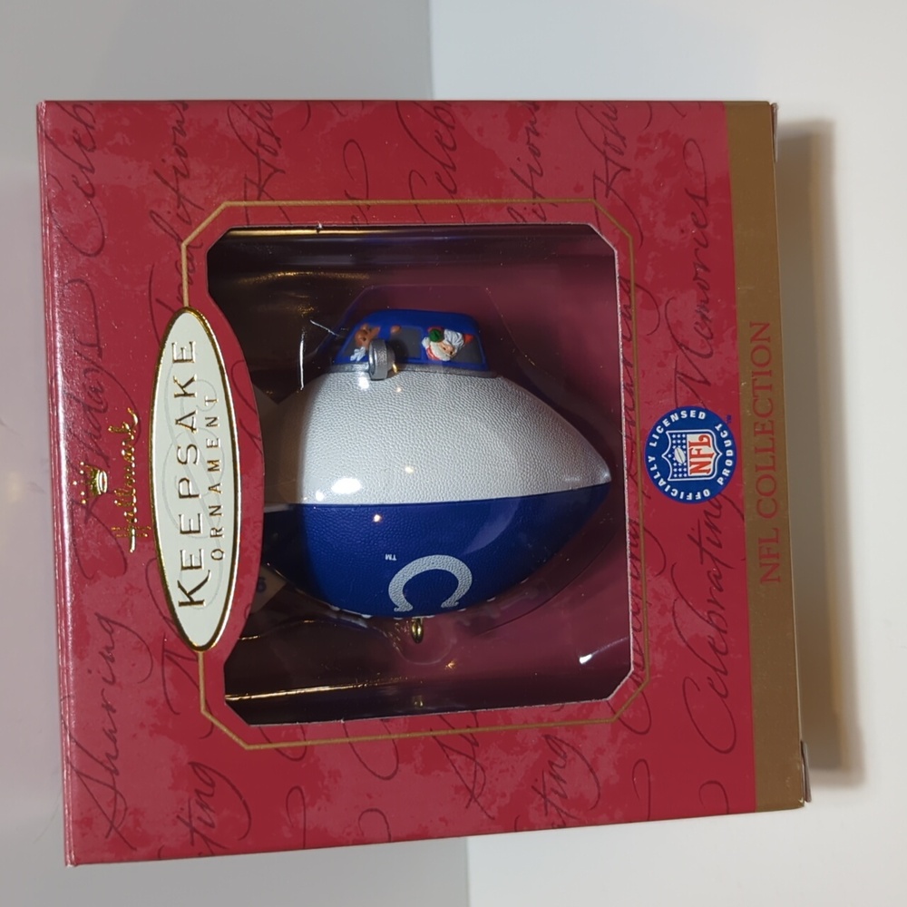 Vintage 1997 Hallmark NFL blimp ornament Indianapolis Colts